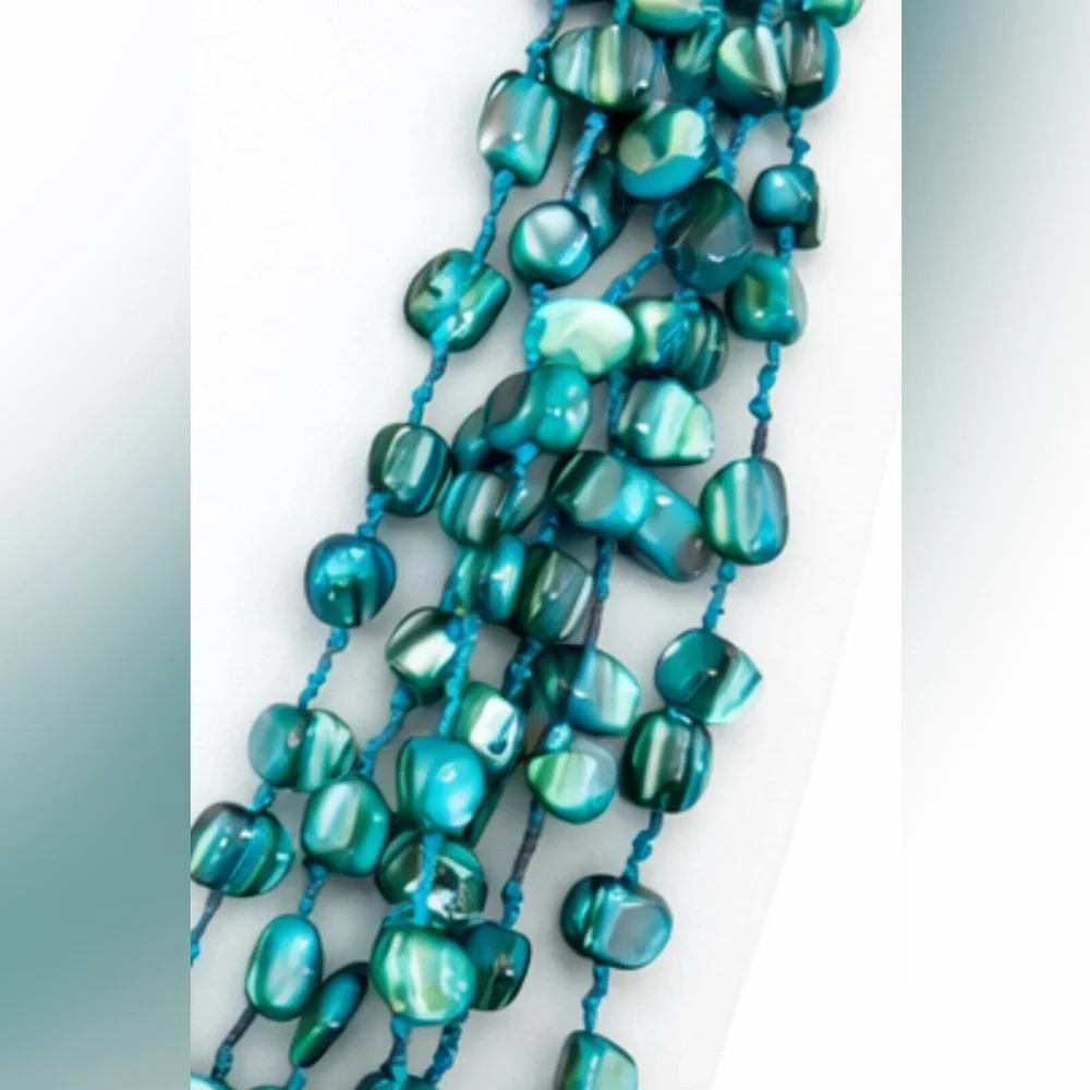 ❤️Turquoise Multi-Strand Beaded Statement Necklace - Picture 2 of 2